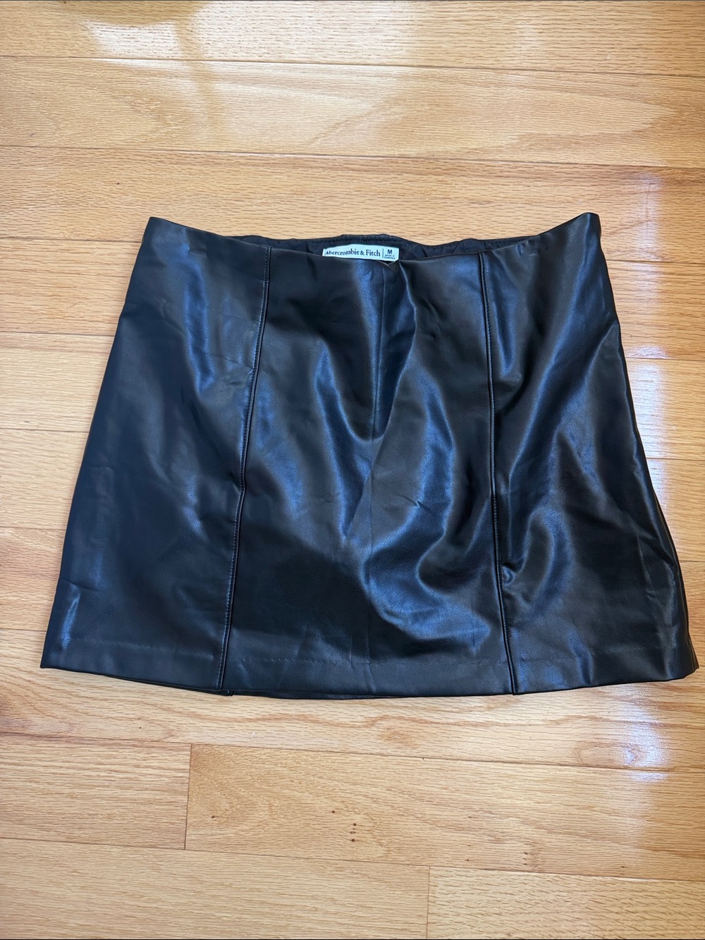 Abercrombie & Fitch Black Faux Leather Panel Mini Skirt